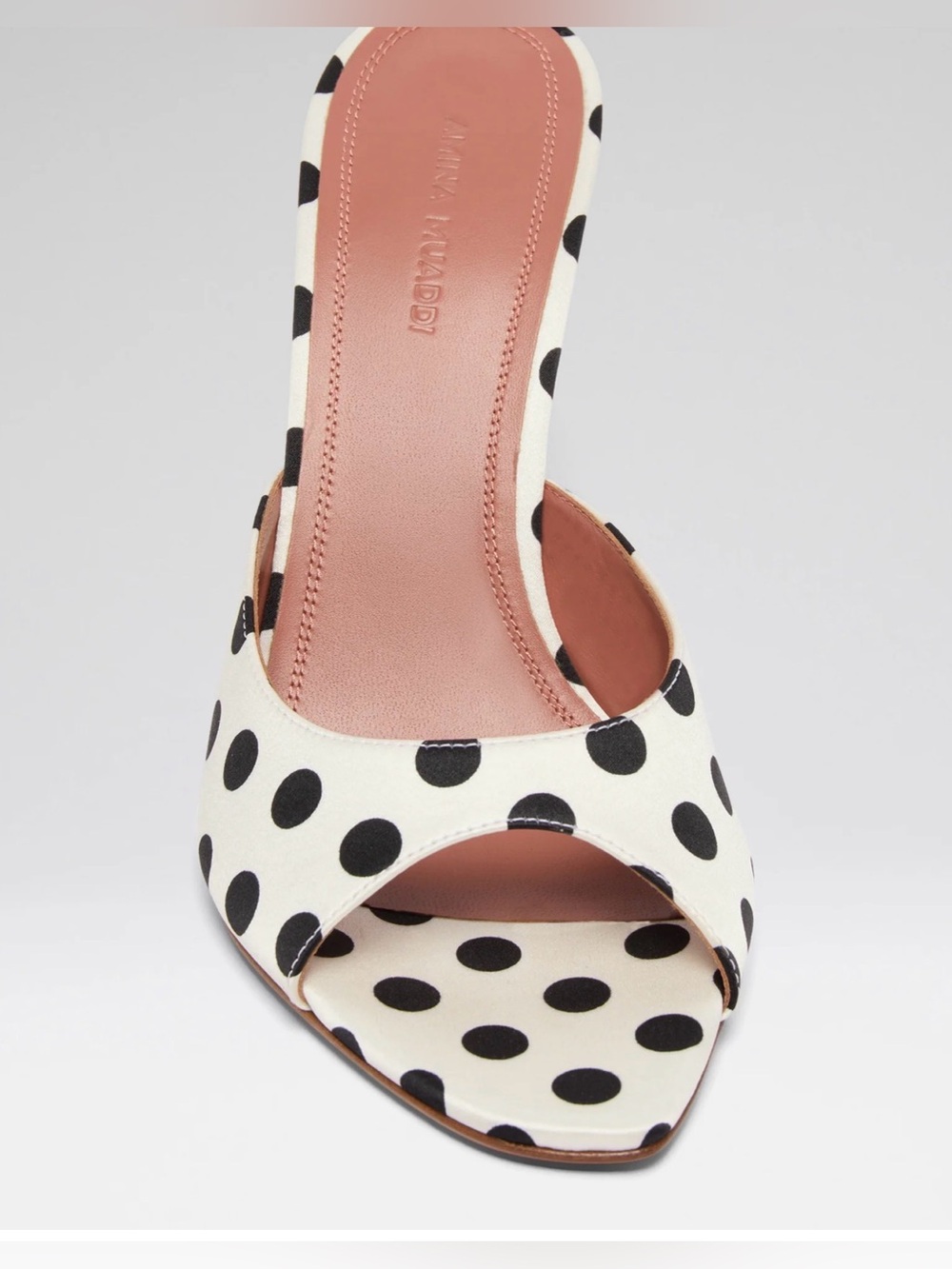 Alexa Slipper 95 Ivory Polka Dot Satin